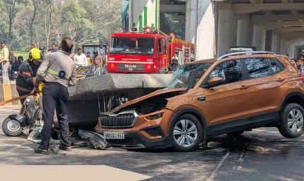 मुंबई में दर्दनाक हादसा: मेट्रो पिलर का हिस्सा गिरा, एक की मौत, तीन घायल