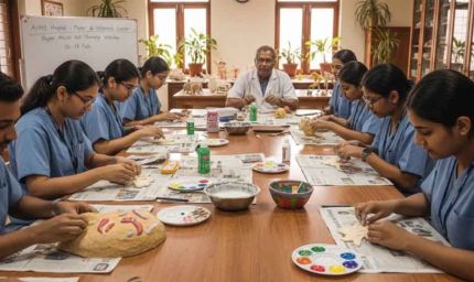 AIIMS Bhopal में नई पहल: आर्ट थैरेपी से तनाव होगा दूर, रद्दी अखबारों से बनेगी रचनात्मकता