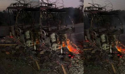 MP में कांवड़ यात्रा के दौरान बवाल, ई-रिक्शा में आगजनी, चालक की बेरहमी से पिटाई