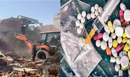 जयपुर में ड्रग्स माफिया पर बड़ी कार्रवाई, दो मंजिला अवैध मकान पर चला बुलडोजर