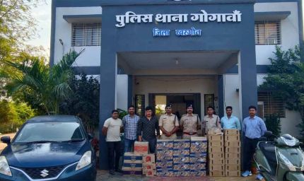खरगोन में नाकाबंदी तोड़कर भागा शराब तस्कर, घिरते ही कार छोड़ फरार