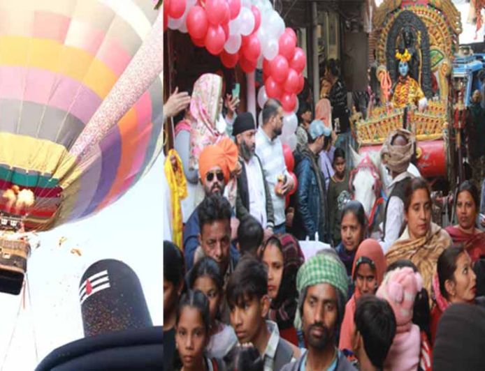 आस्था और आध्यात्म का संगम, 20 फीट ऊंचे शिवलिंग पर हॉट एयर बैलून से पुष्प वर्षा