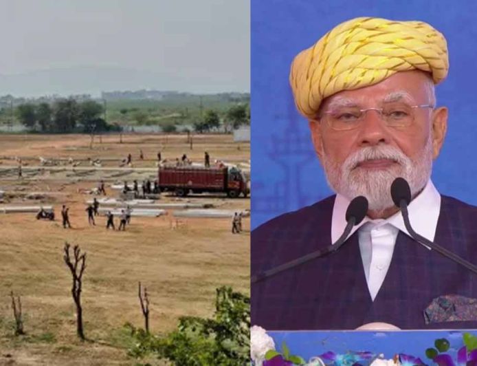 पीएम मोदी की सभा का बनने लगा वाटर प्रूफ डोम, अजमेर की सुधारी जा रही सड़कें