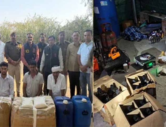 जालोर में एमडी फैक्ट्री का भंडाफोड़, 50 किलो ड्रग्स बनाने लायक 400 लीटर केमिकल बरामद