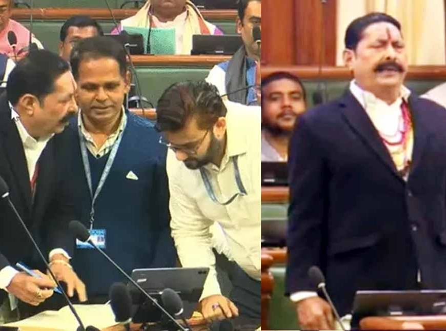 जेल से एंबुलेंस से विधानसभा पहुंचे अनंत सिंह, कानूनी शर्तों के साथ ली शपथ