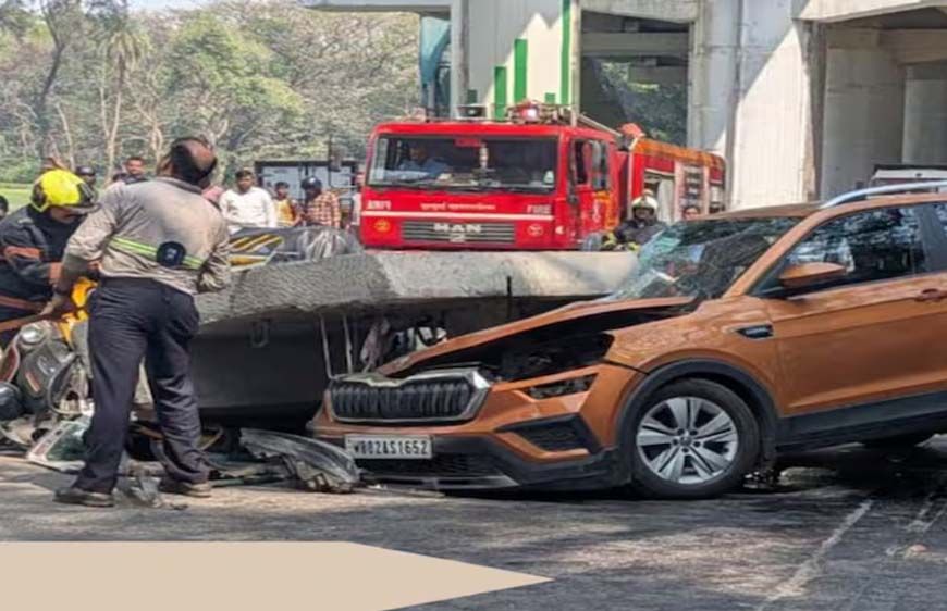 मुंबई हादसा: रनिंग ऑटो पर गिरा मेट्रो पिलर, 4 लोग गंभीर रूप से घायल