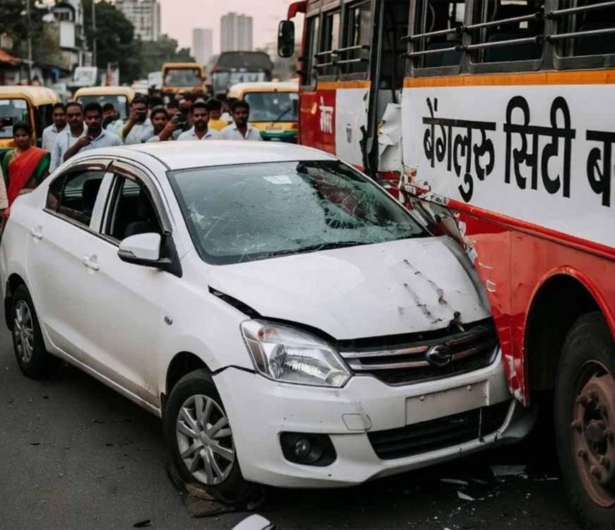 बेंगलुरु में बस से टकराई तेज रफ्तार कार, 5 लोगों की मौत