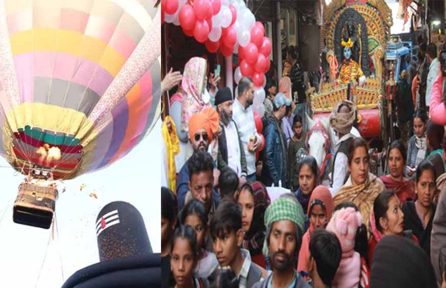 आस्था और आध्यात्म का संगम, 20 फीट ऊंचे शिवलिंग पर हॉट एयर बैलून से पुष्प वर्षा