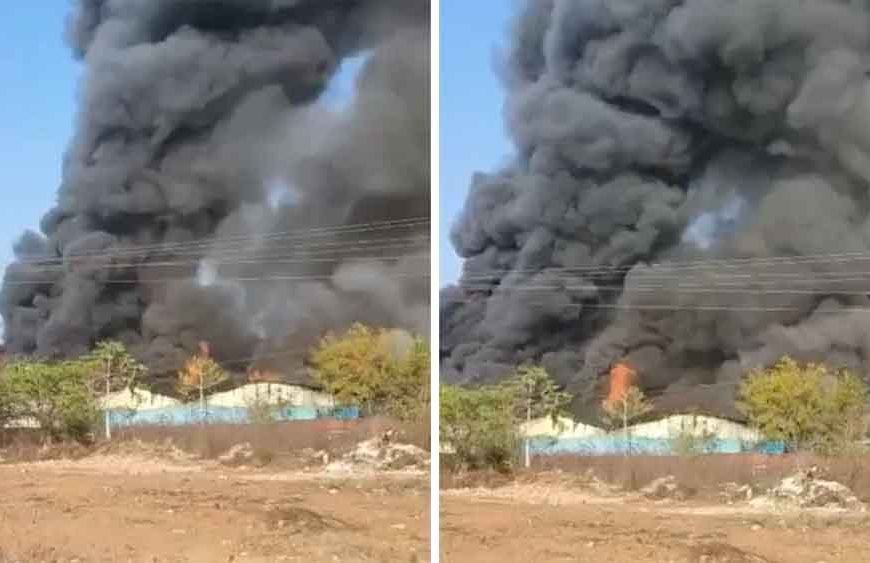 भोपाल में भीषण आग का तांडव: फर्नीचर फैक्ट्री धधकी, 7 किमी दूर तक छाया धुएं का गुबार