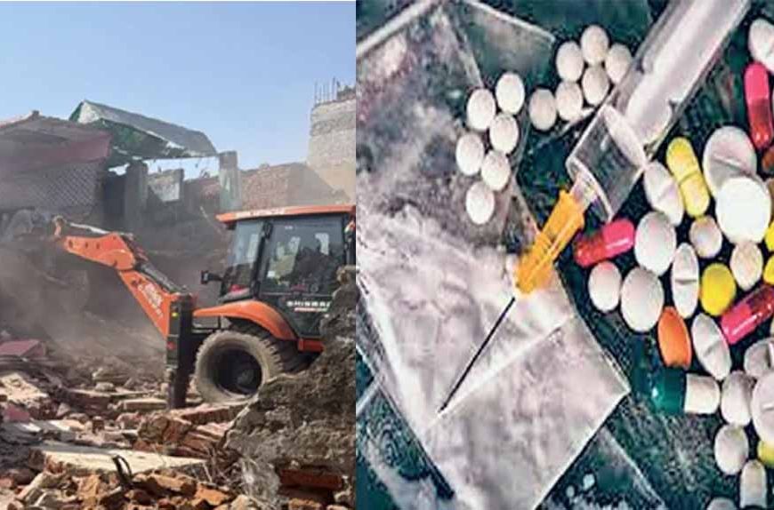 जयपुर में ड्रग्स माफिया पर बड़ी कार्रवाई, दो मंजिला अवैध मकान पर चला बुलडोजर