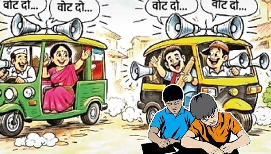 नगर निगम चुनावी शोर से बोर्ड परीक्षार्थी परेशान, अभिभावकों ने उठाई कार्रवाई की मांग