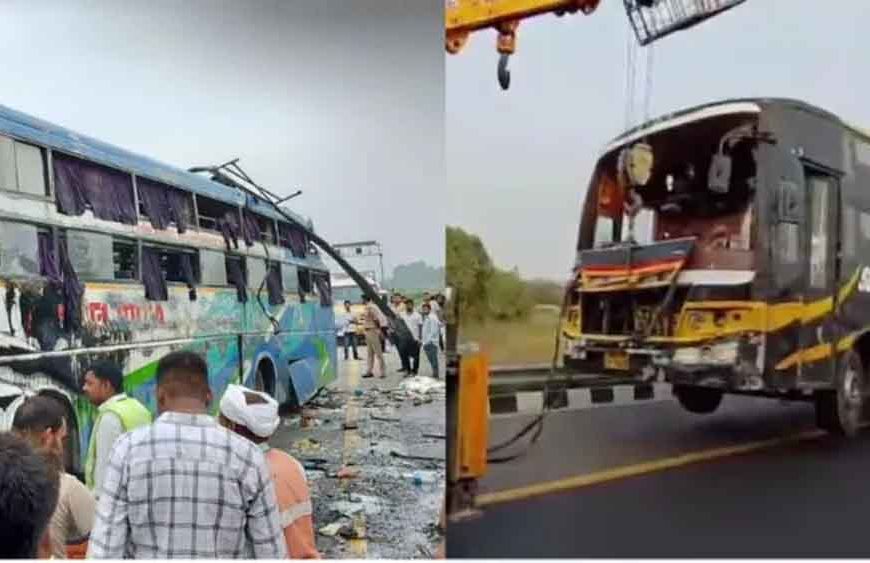 लखनऊ में दर्दनाक हादसा: पूर्वांचल एक्सप्रेस-वे पर डबल डेकर बस पलटी, 5 की मौत, 16 घायल