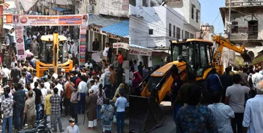 भीलवाड़ा सर्राफा बाजार में 100 साल में पहली बड़ी स्ट्राइक, बुलडोजर देख व्यापारियों ने खौफ में खुद चलाए हथौड़े