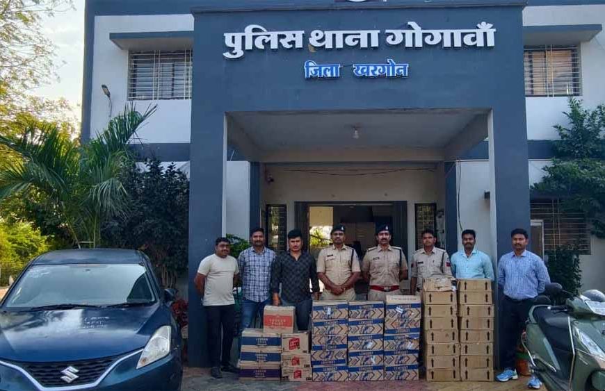 खरगोन में नाकाबंदी तोड़कर भागा शराब तस्कर, घिरते ही कार छोड़ फरार