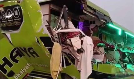 नेशनल हाइवे पर भीषण टक्कर: ट्रक-बस की आमने-सामने भिड़ंत, 3 की मौत से मचा कोहराम