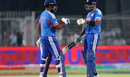 ईडन गार्डन्स में तेजी से बढ़ रहा भारत का स्कोर, तिलक-सैमसन ने बदले गियर