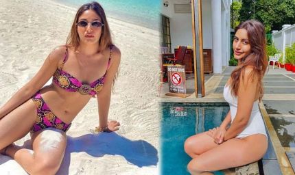 पूल में पति संग रोमांटिक हुई सुरभि चंदना, मोनोकनी में किया बोल्ड लुक में कहर