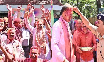 सीएम हाउस में होली के रंगों की बौछार, मुख्यमंत्री विष्णु देव साय ने अधिकारियों-कर्मचारियों संग खेली होली