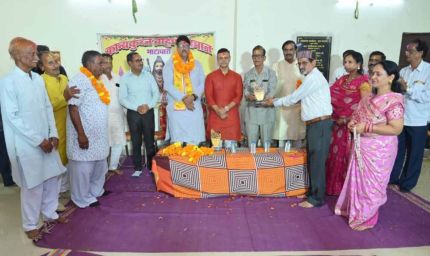 कान्यकुब्ज  ब्राम्हण समाज भाटापारा ने किया अंजय का भावभीना स्वागत