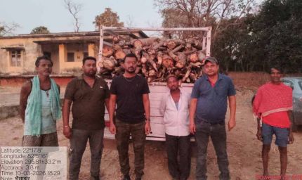 लकड़ी के अवैध परिवहन पर कार्रवाई