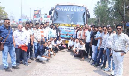 दुर्ग से जगन्नाथ पुरी तीर्थ यात्रा के लिए छत्तीसगढ़ श्रमजीवी पत्रकार संघ जिला इकाई दुर्ग के 50 पत्रकार साथियों को लेकर बस हुई रवाना !