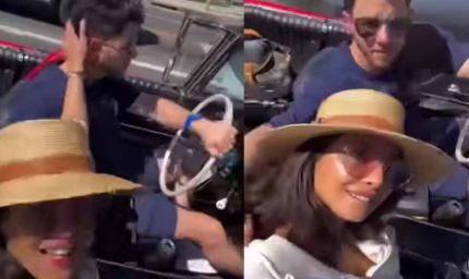 प्रियंका चोपड़ा का रोमांटिक अंदाज़: ओपन कार में ड्राइव के दौरान  निक जोनस के बालों पर फेरा हाथ