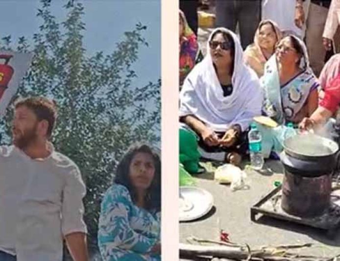 खाली सिलिंडर, ठंडा चूल्हा: गैस संकट पर कांग्रेस का हल्ला बोल, सरकार का पुतला फूंका