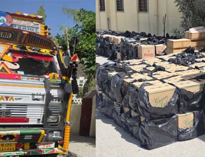 नाथद्वारा में पुलिस की बड़ी कार्रवाई: ट्रक से 25 लाख की अवैध शराब जब्त, दो तस्कर गिरफ्तार