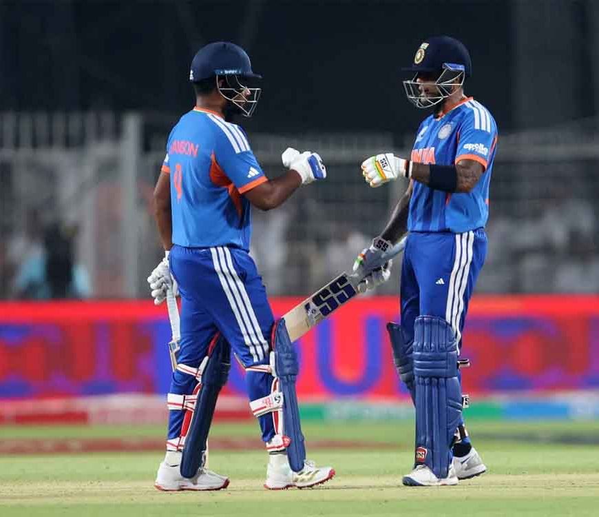 ईडन गार्डन्स में तेजी से बढ़ रहा भारत का स्कोर, तिलक-सैमसन ने बदले गियर