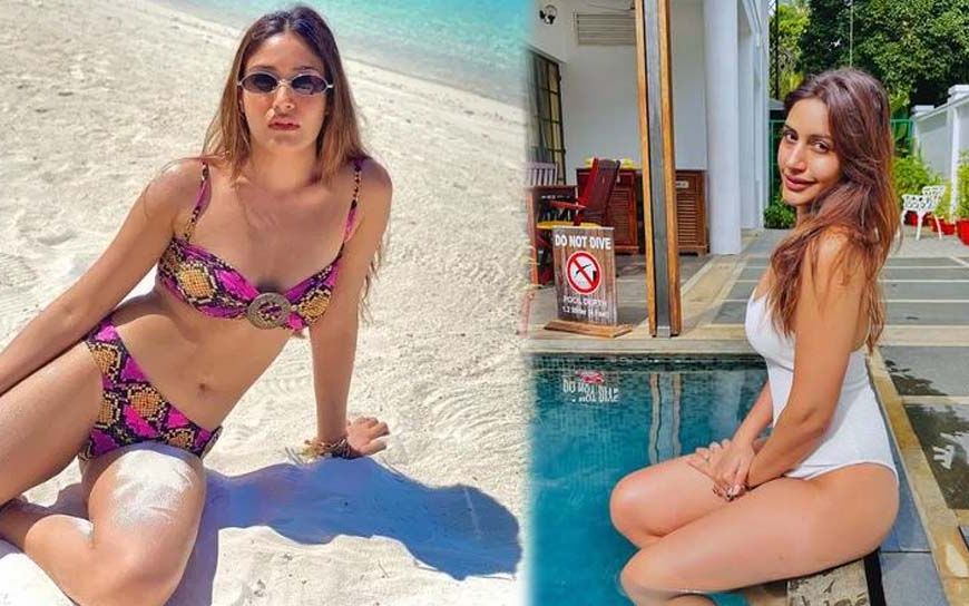 पूल में पति संग रोमांटिक हुई सुरभि चंदना, मोनोकनी में किया बोल्ड लुक में कहर