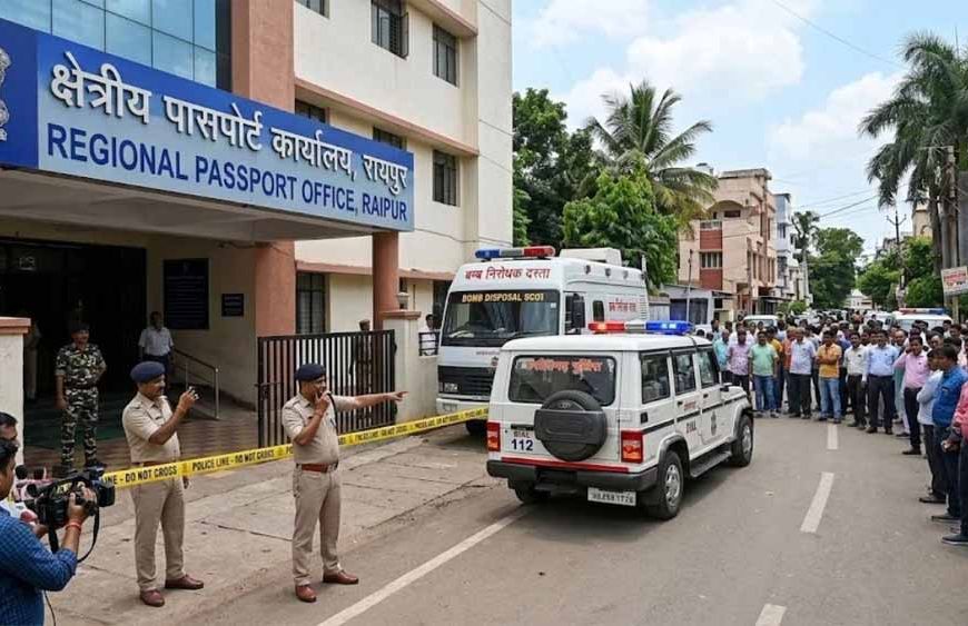 रायपुर में बम धमकी से हड़कंप: पासपोर्ट कार्यालय को 12 बमों से उड़ाने की चेतावनी, ई-मेल से मचा अलर्ट