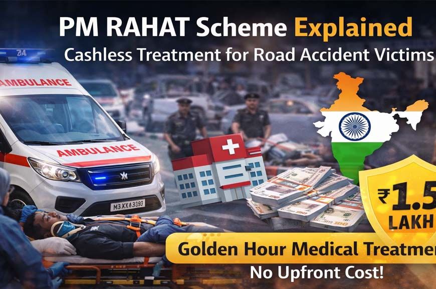 PM RAHAT योजना लॉन्च: सड़क हादसे में 7 दिन इलाज मुफ्त, 1.5 लाख तक का खर्च सरकार देगी