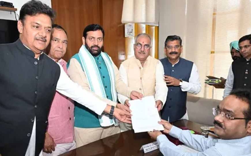 खट्टर के करीबी संजय भाटिया ने भरा राज्यसभा का नामांकन, सीएम सैनी भी रहे मौजूद