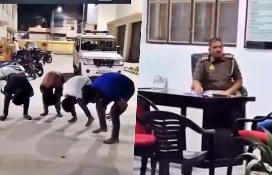 फिरोजाबाद: होली पर हुड़दंगियों की निकली हेकड़ी, पुलिस ने थाने में बनाया 'मुर्गा'