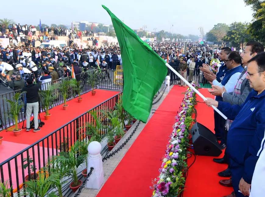 विकसित राजस्थान रन 2026: मुख्यमंत्री भजनलाल शर्मा ने दिखाई हरी झंडी, हजारों युवा दौड़े