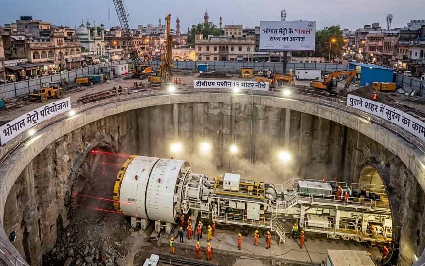भोपाल में ‘पाताल’ से दौड़ेगी मेट्रो, 15 मीटर नीचे उतरी TBM मशीन; पुराने शहर में शुरू होगा सुरंग निर्माण