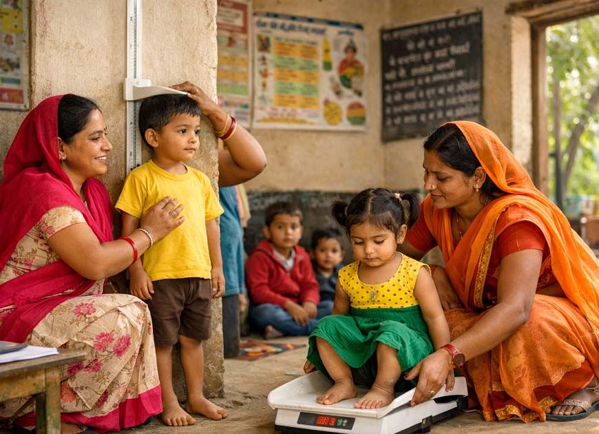 फरवरी में बच्चों की पोषण स्थिति में सुधार, 1.43 करोड़ बच्चों का हुआ परीक्षण