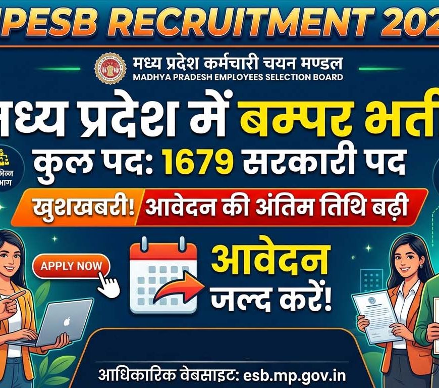 MPESB Recruitment 2026: 1679 सरकारी पदों पर भर्ती, आवेदन की आखिरी तारीख बढ़ी—जल्द करें अप्लाई