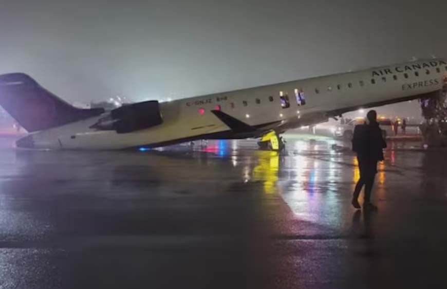 न्यूयॉर्क एयरपोर्ट पर बड़ा हादसा: एयर कनाडा का विमान फायर ट्रक से टकराया, 4 घायल