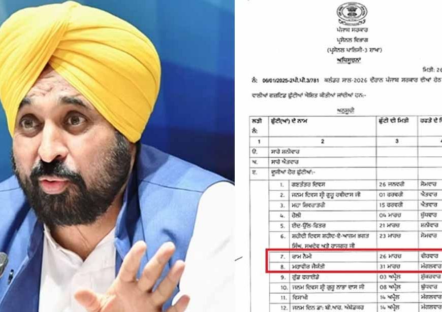 पंजाब में रामनवमी पर छुट्टी: गुरुवार को स्कूल, कॉलेज और दफ्तर रहेंगे बंद