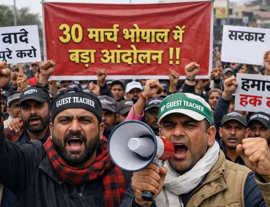 MP गेस्ट टीचर्स का बड़ा ऐलान: वादे पूरे न हुए तो 30 मार्च को भोपाल में होगा विशाल आंदोलन