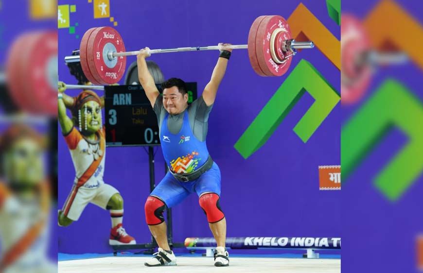 भारोत्तोलन के 94 किलोग्राम पुरुष वर्ग में अरुणाचल के लालू ताकू ने मारी बाजी