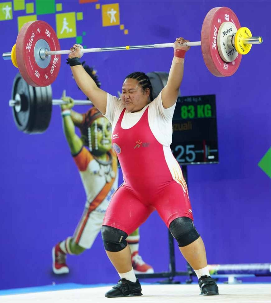खेलो इंडिया ट्राइबल गेम्स 2026: महिला 86+ किग्रा वेटलिफ्टिंग में मिजोरम की ज़ोसांगज़ुआली ने जीता स्वर्ण