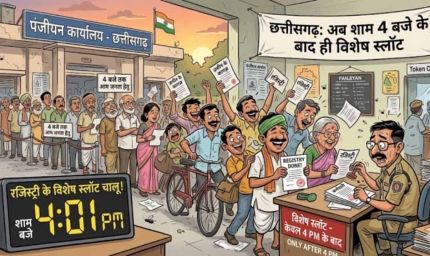 छत्तीसगढ़ में रजिस्ट्री के नियम बदले: अब शाम 4 बजे के बाद मिलेंगे स्पेशल अपॉइंटमेंट स्लॉट