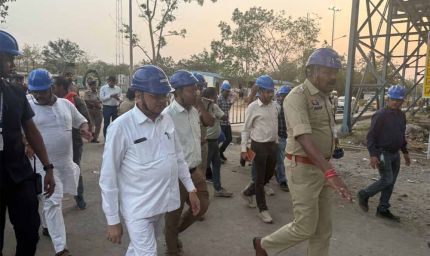 उद्योग एवं सार्वजनिक उपक्रम मंत्री लखनलाल देवांगन ने किया वेदांता पावर प्लांट के घटनास्थल का निरीक्षण
