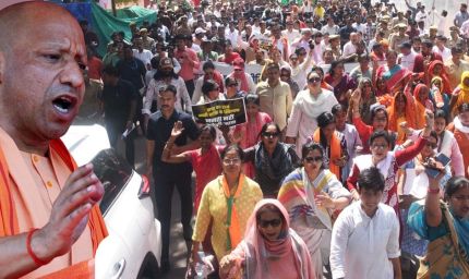 महिला अधिकार के लिए सड़क पर उतरे मुख्यमंत्री योगी आदित्यनाथ