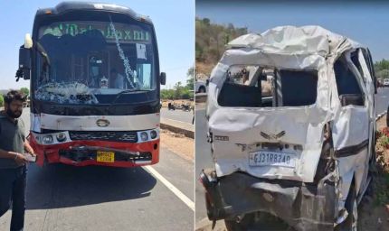 साबरकांठा में निजी बस ने यात्री वैन को टक्कर मारी, छह की मौत और आठ घायल