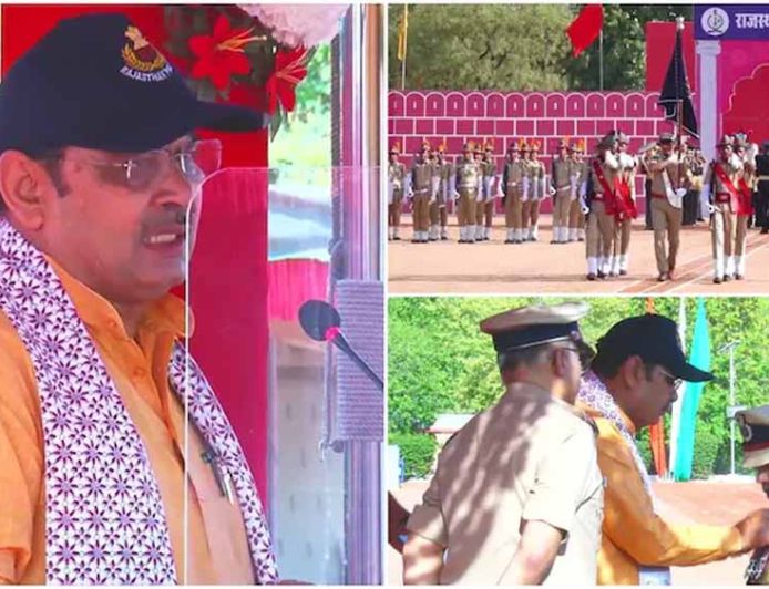 राजस्थान पुलिस का 77वां स्थापना दिवस, सीएम भजनलाल शर्मा ने परेड की सलामी ली