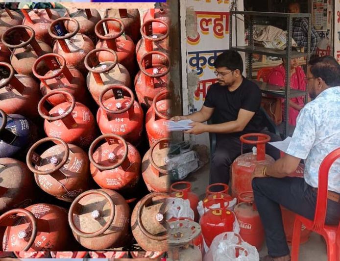 सीपत चौक में गैस सिलेंडरों का अवैध भंडारण उजागर, 54 सिलेंडर जब्त