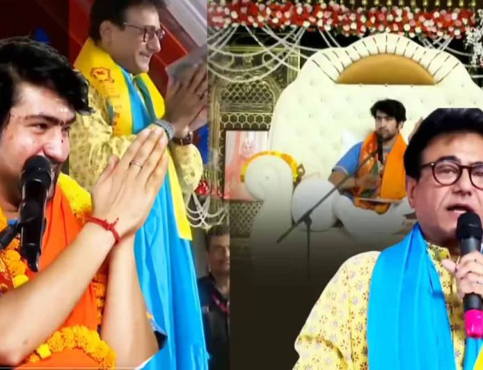 प्रयागराज में बागेश्वर धाम की कथा में नीतीश भारद्वाज ने धर्म और समाज पर रखे विचार